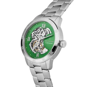 Seizmont Dante II | Montre Squelette Argentée à Cadran Vert Top ventes 14