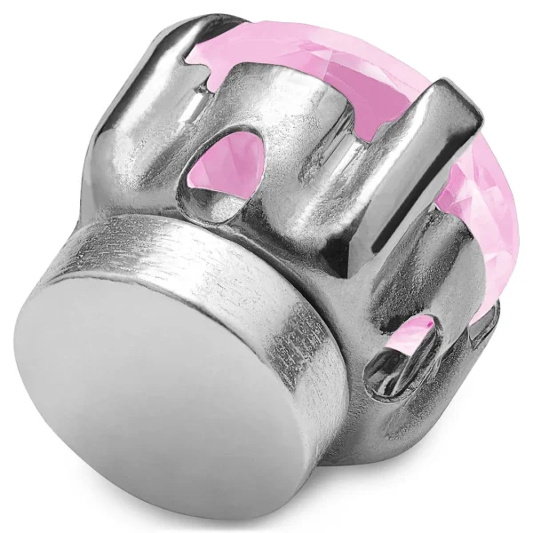 jusqu'à Lucleon Boucle D’oreille Magnétique à Cristal Rose 6mm 4