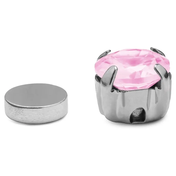 jusqu'à Lucleon Boucle D’oreille Magnétique à Cristal Rose 6mm 3