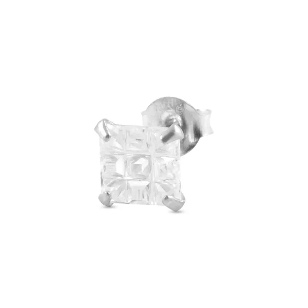 Fort Tempus Boucle D’oreille Zircone Carrée à Facettes – 6 Mm boutique en ligne france 1