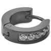 Lucleon Boucle D’oreille Noire Floyd à Zircones grand choix 20