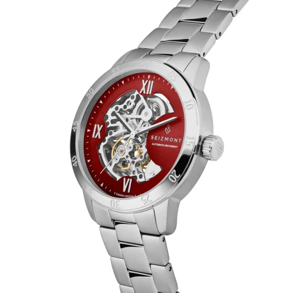 qualité supérieure Seizmont Dante II | Montre Squelette Argentée En édition Limitée 5
