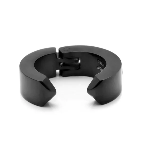Service Clients Dédié Fort Tempus Boucle D’oreille Noire à Clip Sertie D’une Zircone Transparente 3