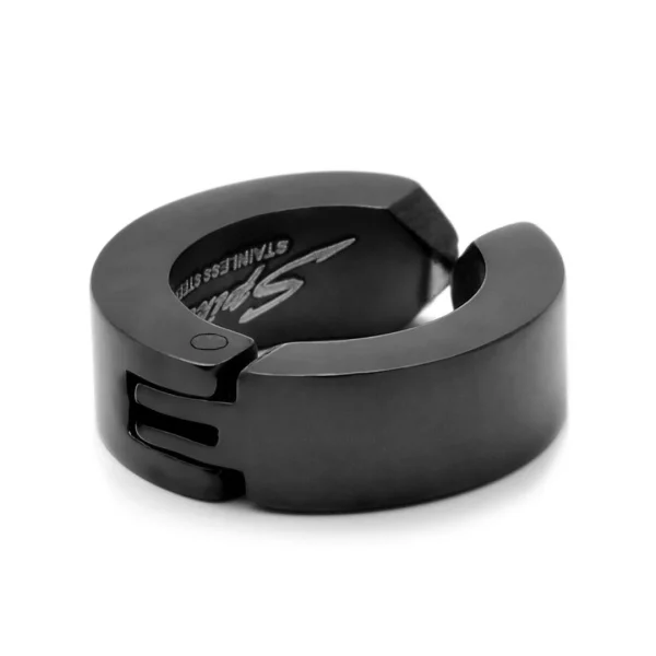 Service Clients Dédié Fort Tempus Boucle D’oreille Noire à Clip Sertie D’une Zircone Transparente 4