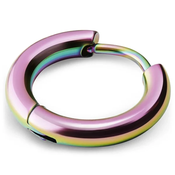 authentiques Lucleon Boucle D’oreille Créole Arc-en-ciel En Acier Inoxydable 1