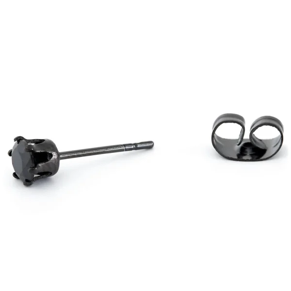 Lucleon Boucles D’oreille à Zircone Noire 4 Mm mode pas cher 3