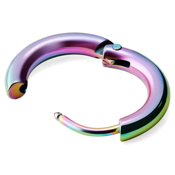 authentiques Lucleon Boucle D’oreille Créole Arc-en-ciel En Acier Inoxydable 3
