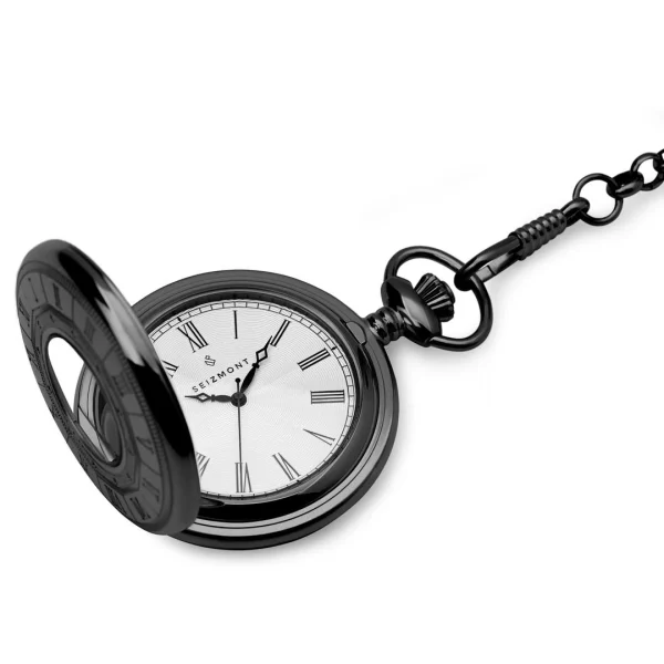 Paris Seizmont Altair | Montre De Poche Demi-chasseur Noire 3
