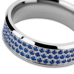 Lucleon Hyperan | Anneau Argenté En Titane Avec Zircones Bleues – 8 Mm boutique en france 10