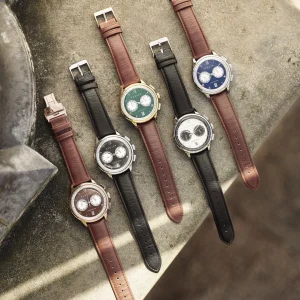 l'unique style Fawler Cicero | Montre Chronographe Vintage Bleue 14