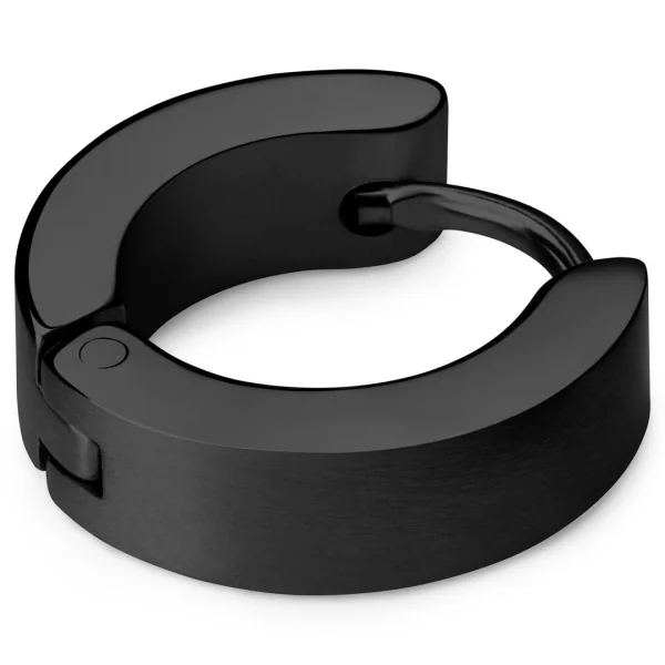 Lucleon Boucle D’oreille – Anneau Noir à Profil Plat livraison la plus rapide 1