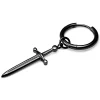mode Lucleon Boucle D’oreille En Titane Noir Avec Pendentif épée 20