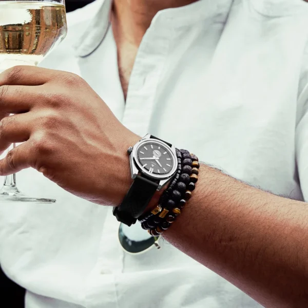 excellent qulity Arkai Mond | Montre Meteorite En Acier Inoxydable Argenté Et Gris 4