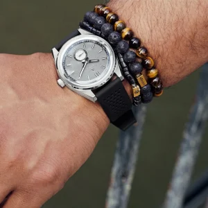 excellent qulity Arkai Mond | Montre Meteorite En Acier Inoxydable Argenté Et Gris 10