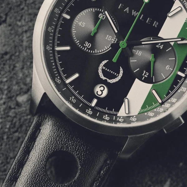 officiel Fawler Monterey | Montre De Course Blanche Et Verte 1