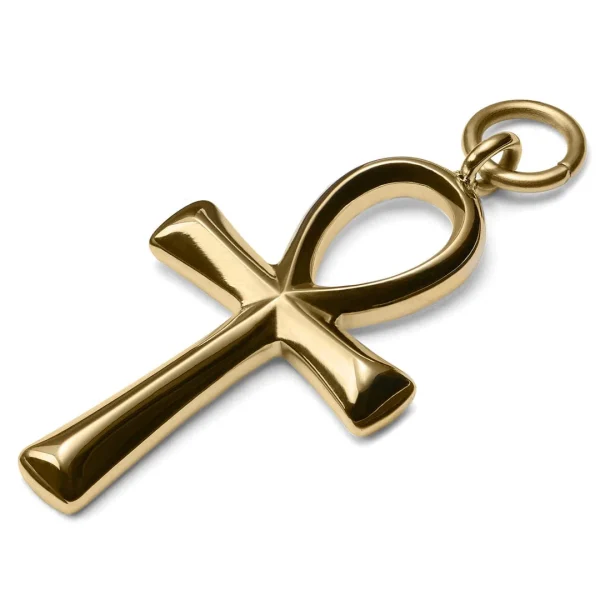 en ligne vente Lucleon Amulette Ankh En Acier Doré 1