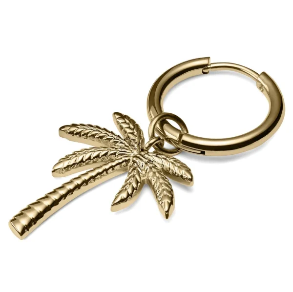 Top ventes Lucleon Boucle D’oreille En Acier Doré Avec Pendentif Palmier 1