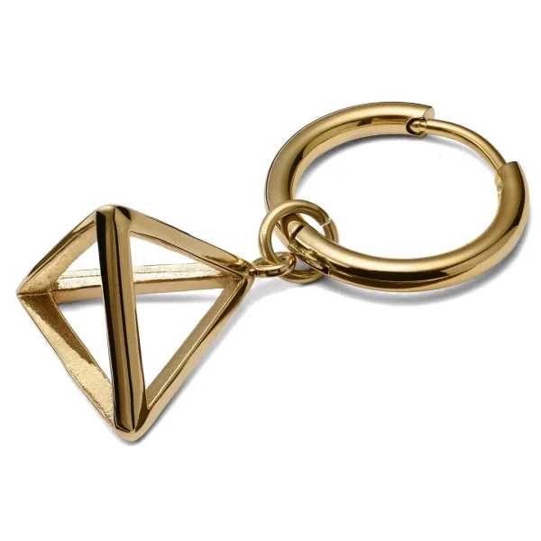 Lucleon Boucle D’oreille En Acier Doré Avec Pendentif Triangle fashioniable 3