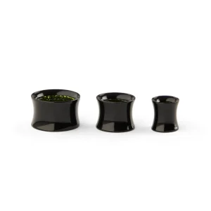 Fort Tempus Tunnel écarteur Ajustable En Acrylique Noir Avec Incrustation De Paillettes De super promotions disponibles 6