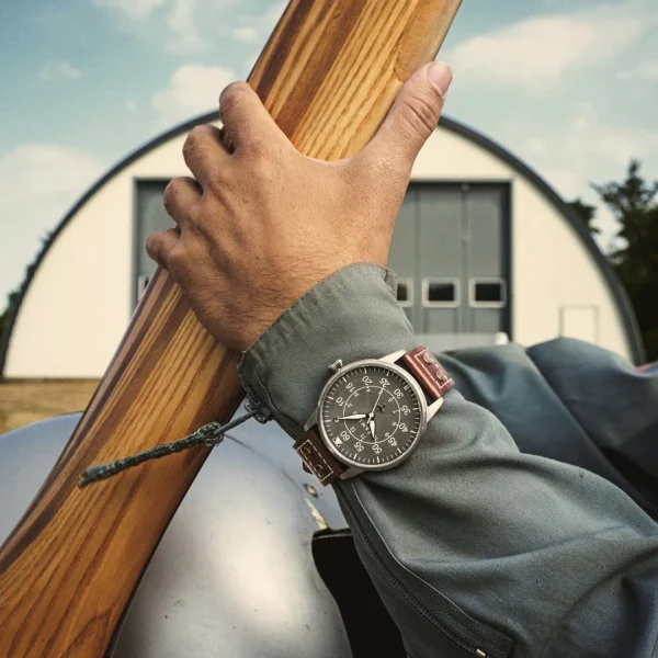 Fawler Apollo | Montre Aviateur En Acier Inoxydable Couleur Noir Et Argent comparez les prix 4