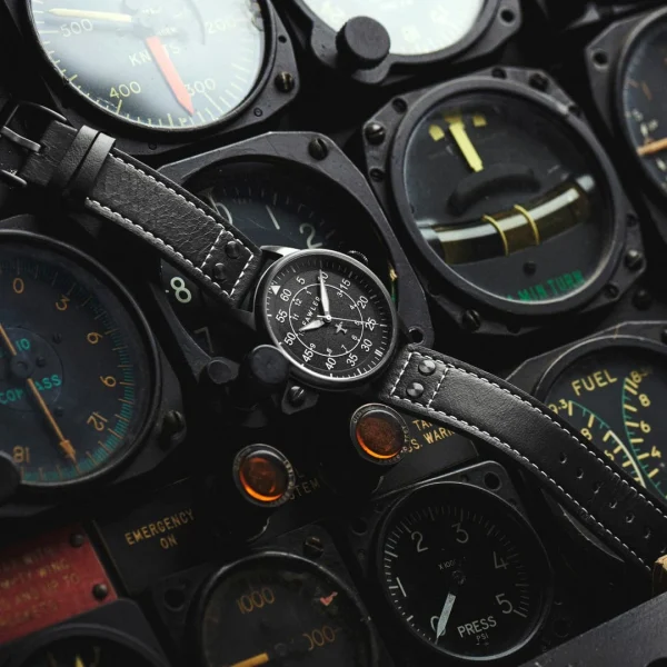 Fawler Apollo | Montre Aviateur En Acier Inoxydable Noir Acheter Maintenant 7