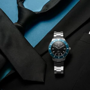 à prix imbattables Fawler Makalu | Montre De Plongée En Titane Brossé Avec Lunette Bleue 14
