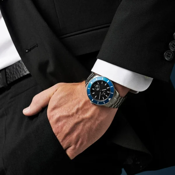 à prix imbattables Fawler Makalu | Montre De Plongée En Titane Brossé Avec Lunette Bleue 3