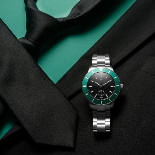 Fawler Makalu | Montre De Plongée En Titane Brossé Avec Lunette Verte Réductions 6