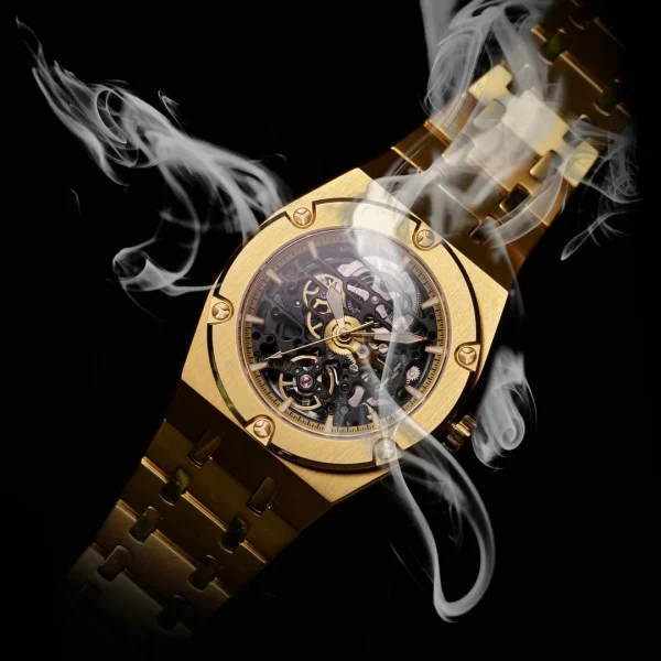site officiel Arkai Montre Squelette Automatique Dorée Aadi Mamut 4