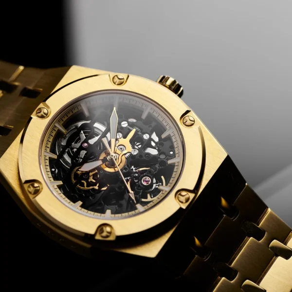 site officiel Arkai Montre Squelette Automatique Dorée Aadi Mamut 6