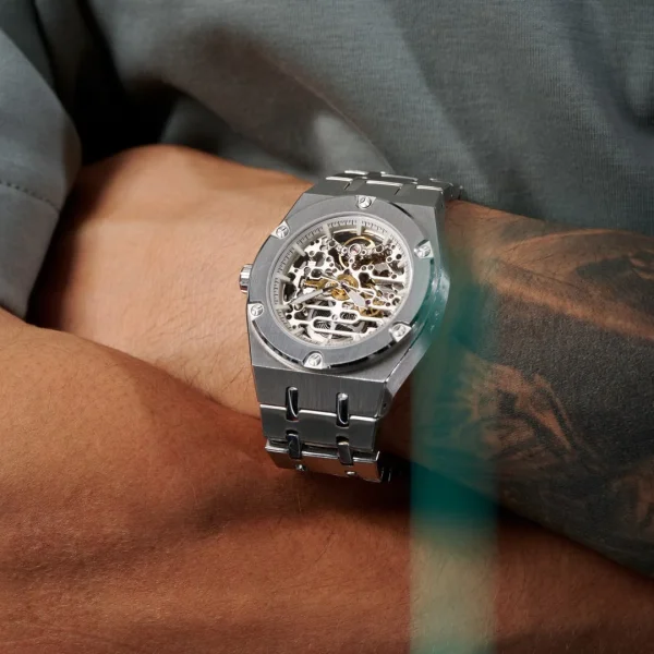 Arkai Montre Squelette Automatique Argentée Aaric Mamut magasin en ligne france 7