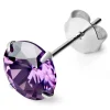 Pas Cher soldes France Lucleon Boucle D’oreille Ronde Et Violet Clair En Zircone – 8 Mm 17