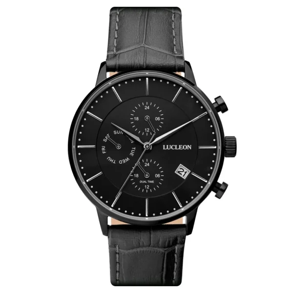 meilleur cadeau Lucleon Montre Lester Ternion En Acier Inoxydable 1