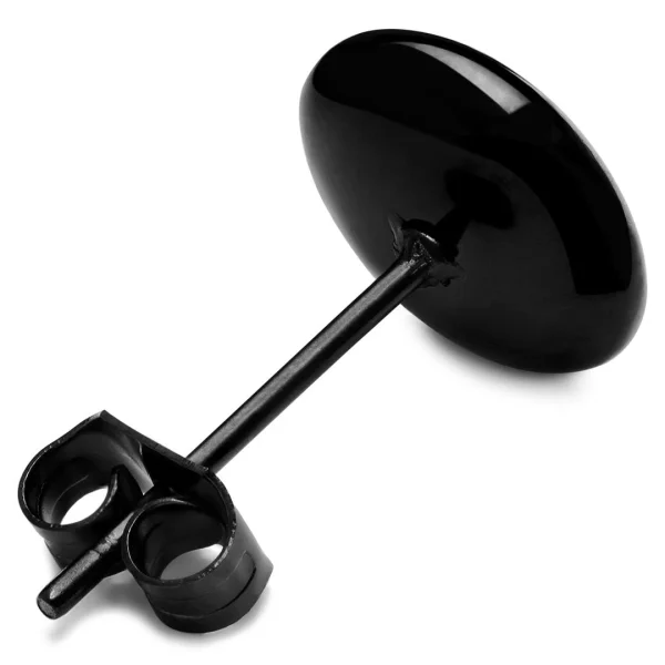 Boutique Lucleon Boucle D’oreille “bouton” En Acier Noir 8 Mm 3