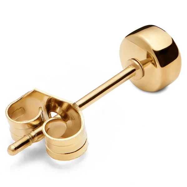 Lucleon Boucle D’oreille “bouton” En Acier Doré De 4 Mm Dernières Nouveautés 3
