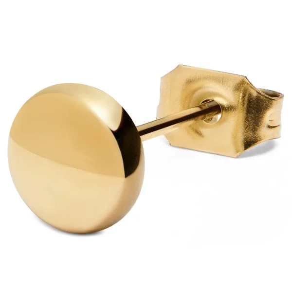 Lucleon Boucle D’oreille” Bouton” En Acier Doré De 6 Mm boutique en france 1