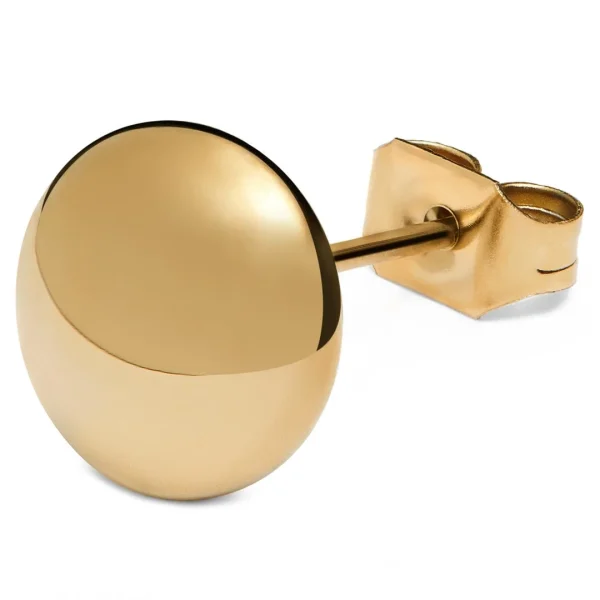 boutique en ligne Lucleon Boucle D’oreille “bouton” En Acier Doré 8 Mm 1