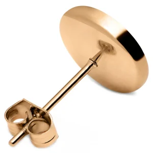 Lucleon Boucle D’oreille “bouton” En Acier Or Rose 10 Mm marque pas cher 10