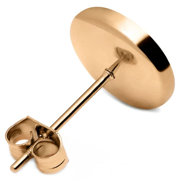 Lucleon Boucle D’oreille “bouton” En Acier Or Rose 10 Mm marque pas cher 3
