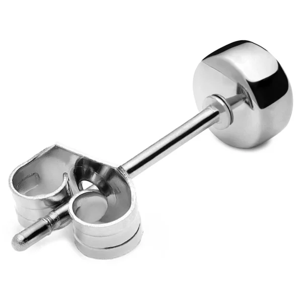 marque pas cher Lucleon Clou D’oreille “bouton” En Acier Argenté 4 Mm 3