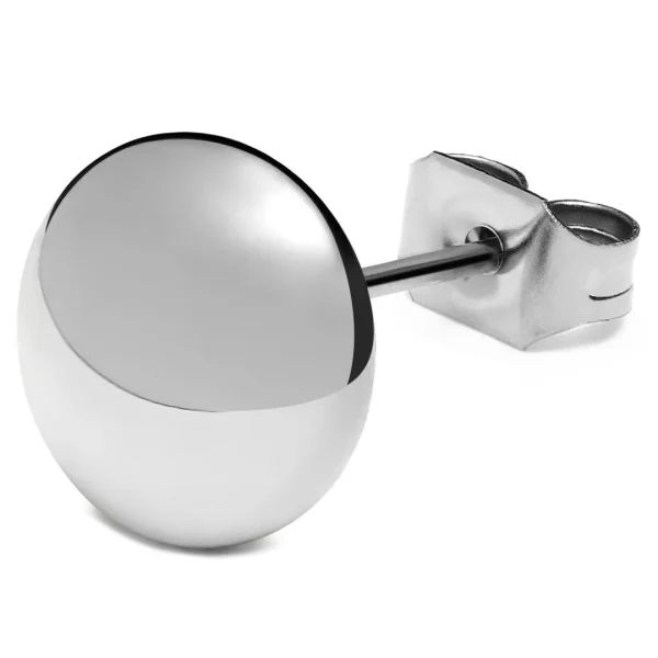 boutique paris Lucleon Boucle D’oreille “bouton” En Acier Argenté 8 Mm 1