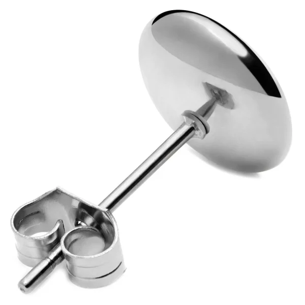 boutique paris Lucleon Boucle D’oreille “bouton” En Acier Argenté 8 Mm 3