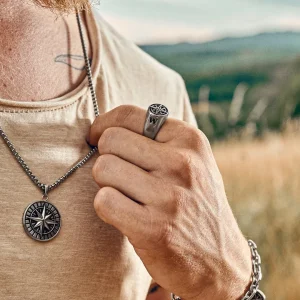 Arkai Atlas | Chevalière L’étoile Polaire En Acier Argenté boutique en france 10