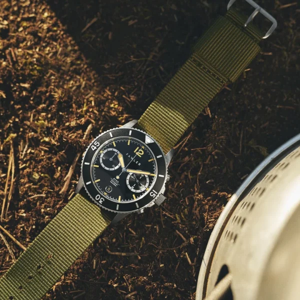 nouveau produit Fawler Ryka | Montre Militaire De Plongée Noire Et Jaune 7