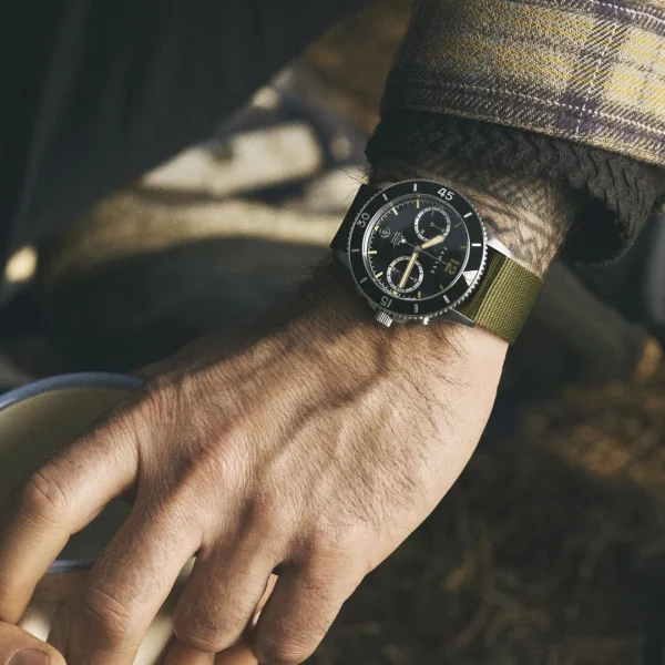 nouveau produit Fawler Ryka | Montre Militaire De Plongée Noire Et Jaune 5