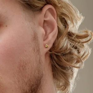 Lucleon Boucle D’oreille “bouton” En Acier Doré De 4 Mm Dernières Nouveautés 12