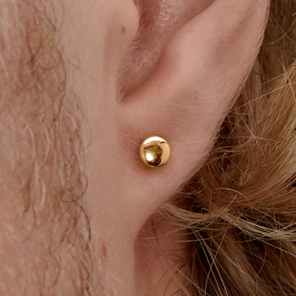Lucleon Boucle D’oreille “bouton” En Acier Doré De 4 Mm Dernières Nouveautés 6