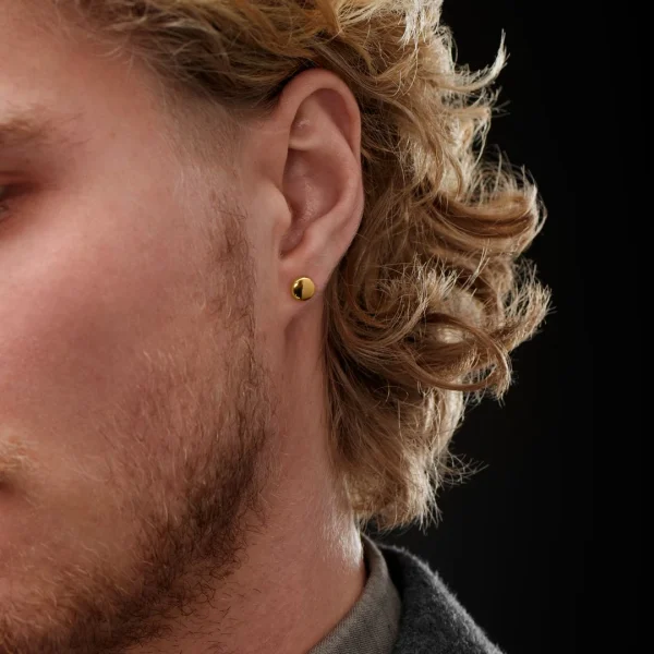 Lucleon Boucle D’oreille” Bouton” En Acier Doré De 6 Mm boutique en france 4