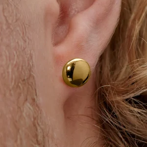 boutique en ligne Lucleon Boucle D’oreille “bouton” En Acier Doré 8 Mm 13