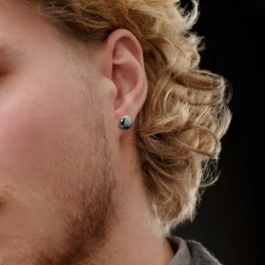 boutique paris Lucleon Boucle D’oreille “bouton” En Acier Argenté 8 Mm 11
